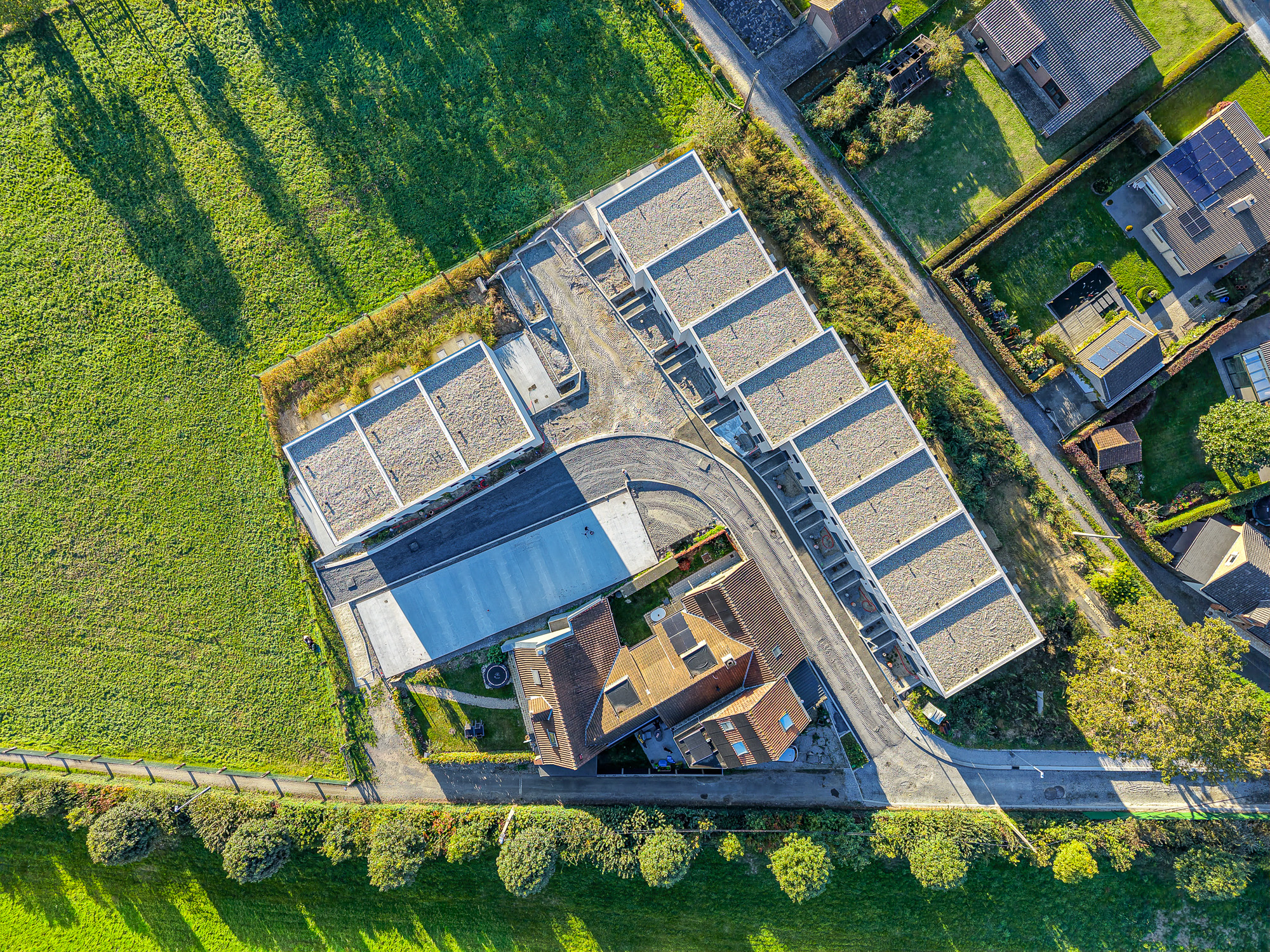 Luchtfoto van het project